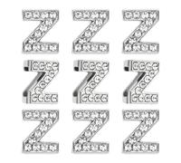 Wantowin 30pcs Letter Charm, Rhinestone Letter Charm Crystal Alphabet Slide Wristbands Pendant for Making Leather Collar Necklace