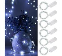 wantowin 6/12 Pack Fairy Lights Battery Operated, 2m 20 LED Copper Wire Bottle Light, Firefly String Decorative Lighting for Home Table Party Wedding Indoor Jar Garden Christmas Decor,Cool White