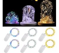 wantowin 6/12 Pack Fairy Lights Battery Operated, 2m 20 LED Copper Wire Bottle Light, Firefly String Decorative Lighting for Home Table Party Wedding Indoor Jar Garden Christmas Decor,Mix-Coloured