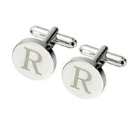 Wantowin Stylish Men Cufflinks in Silver Initial Design, Personalized Name Initial Letter Cufflinks for Formal Attire and Gifts