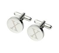 Wantowin Stylish Men Cufflinks in Silver Initial Design, Personalized Name Initial Letter Cufflinks for Formal Attire and Gifts