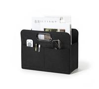 WantuSee Magzine Holder,Felt foldable Magazine Basket for Storage Organizer, Magazine Newspaper File Laptop Folder with 4 Pockets for dorm, Living Room, Office Storage Holder Bag, Black