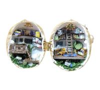 Wanut Shell Craft Handcrafted Miniature Dollhouses, Walnut Decoration Tiny World Inside For Book Lovers Crafts