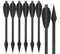 WANVZMR 6.3" Pistol Crossbow Bolts,Mini Carbon Bolts Crossbow Arrows with Broadhead Tips Hunting Arrows for 50-80lbs Crossbow Archery Pistol Hunting Shooting Target Practice (6pcs black)