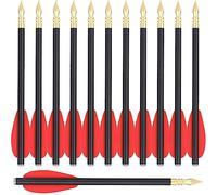 WANVZMR 6.3" Pistol Crossbow Bolts,Mini Crossbow Arrows, Carbon Crossbow Bolts Arrows with Steel Tips Hunting Arrows for 50-80lbs Mini Crossbow Archery Pistol Hunting Target Practice (12pcs red)