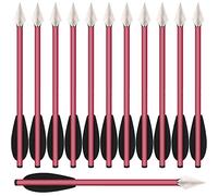 WANVZMR Aluminium Crossbow Bolts Arrows 6.3" Steel Broadhead Tips Hunting Arrows for 50-80lbs Pistol Crossbow Precision Target,Great for Practicing Shooting Target Small Hunting Archery (6pcs red)