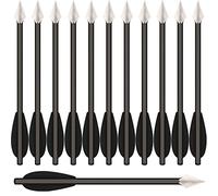 WANVZMR Aluminium Crossbow Bolts Arrows 6.3" Steel Broadhead Tips Hunting Arrows for 50-80lbs Pistol Crossbow Precision Target,Great for Practicing Shooting Target Small Hunting Archery (12pcs black)