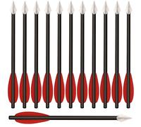 WANVZMR Mini Crossbow Bolts,6.3" Crossbow Arrows,Carbon Crossbow Bolts Arrows with Broadhead Tips Hunting Arrows for 50-80lbs Pistol Crossbow Practicing Shooting Target Small Hunting (12pcs red)