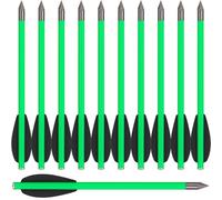 WANVZMR Mini Pistol Crossbow Bolts with Sharp Steel Tips, 6.3" Carbon Crossbow Arrows for 50-80lbs Pistol Crossbow for Adults Great for Shooting Target Practice Small Hunting Archery (12pcs green2)