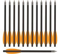 WANVZMR Mini Pistol Crossbow Bolts with Sharp Steel Tips, 6.3" Carbon Crossbow Arrows for 50-80lbs Pistol Crossbow for Adults Great for Shooting Target Practice Small Hunting Archery (12pcs orange)