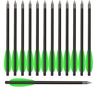 WANVZMR Mini Pistol Crossbow Bolts with Sharp Steel Tips, 6.3" Carbon Crossbow Arrows for 50-80lbs Pistol Crossbow for Adults Great for Shooting Target Practice Small Hunting Archery (12pcs green)