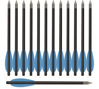 WANVZMR Mini Pistol Crossbow Bolts with Sharp Steel Tips, 6.3" Carbon Crossbow Arrows for 50-80lbs Pistol Crossbow for Adults Great for Shooting Target Practice Small Hunting Archery (12pcs blue)