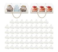 wanwanper 60Pcs Clear Cupcake Boxes, Rectangle Cake Boxes, Small Macaron Cake Packaging Box, for Cake Rolls, Cutting Cakes, Dim Sum, Baking Pastries, 27.5 * 11 * 9.5cm