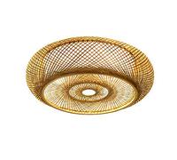 wanwanper Bamboo Ceiling Light, 40 cm Vintage Chandelier, Natural Handmade Woven Retro Rattan Ceiling Lamp, Pendant Lights for Restaurant Tea Room Living Room Cafe Deco, 10-15 m²
