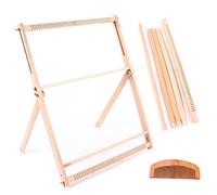 wanwanper Weaving Loom Kit, 70 x 50 cm Large Wooden Hand-Knitted Machine, Multi-Craft Lap Weaving Loom Hand Weaving Knitting Loom Kits Adults Beginners