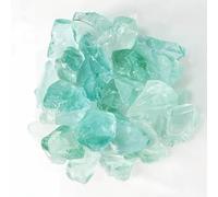 Wanwanzi 400g Green Sea Glass for Crafts, Natural Seaglass Raw Material Decor, Vase Filler Crushed Glass for Beach Wedding, Aquarium, DIY Art Craft Supplies