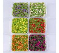 Wanwanzi 6 Color Realistic Tree Powder for DIY Miniature Models - Vibrant Colored Tufted Shrub Bushy, Perfect for Architecture Building, Model Railway, Fairy Garden Diorama