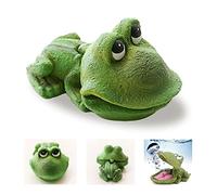 Wanwanzi Frog Fish Tank Decoration Green Resin Open Mouth Ornament for Fish Tank