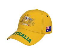 WanwEN 2022 Australia Flag Australian Home Yellow Outdoor Sport Baseball Cap Patriotic Hat Adjustable for Men Women Soccer Fans