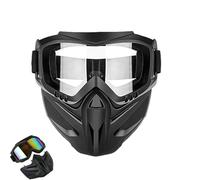 WANWEN Detachable Full Face Goggle Mask, Grass Cutting Goggles and Mask, Anti-Fog UV, Dust, Windproof Protective Impact Resistant, HD Lens, Large Viewing Hood for Welding & Riding (Transparent)