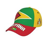 WanwEN Guyana Flag Guyanais Soccer Sport Baseball Cap Patriotic Hat Adjustable for Men Women Black