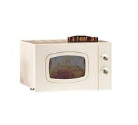 WANWEN Microwave Oven Integrated, Household Automatic Multi-function 700 W 20 L Small Mini Light Wave Oven, Easy to Clean, Uniform Temperature Control,Black little surprise
