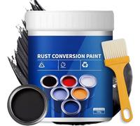 WANWEN Rust Conversion Paint, Weatherproof Rust Converter Paint for Metal, 2-in-1 Rust Remover for Metal Primer, Water-Based, for Metal, Car, Fences, Industrial Equipment (black)
