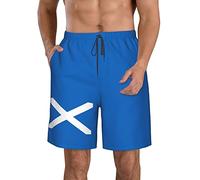 WanwEN Scotland Flag Scotch Country Men's Beachwear Beach Shorts Board Short Swim Trunks Full Print White