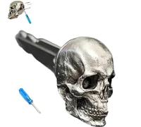 WANWEN Skull Key Cover, Universal Metal Devil Demon Key Cover for Motorcycles, Gothic Metal Skull Head Keychains