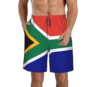 WanwEN South Africa African Flag Men's Beachwear Beach Shorts Board Short Swim Trunks Full Print White