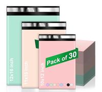 Wanxida 30pcs Colored Mailing Bags Vinted Parcel Bags, Waterproof and Non-Transparent Padded Shipping Bags for Clothing, Bussiness Boxes and Other Products (3 Sizes), 25x35cm
