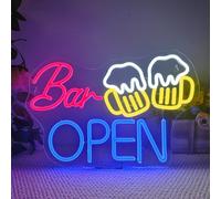 Wanxing Bar Open Neon Light Sign,Beer Bar Neon Sign,Open Neon Light Lettering Beer Led Sign with USB Neon Signs For Wall Decor,Dimmable Led Signs for Bar Decoration,Shop Window,Home Bars,Beers Club