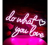 wanxingDo What You Love Neon Sign Pink Neon Signs for Wall Decor USB Powered Neon Light for Bedroom, Bar, Home Decor, Birthday Party, Gifts