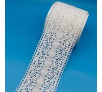 WANYI 2 Yards Lace Ribbon Lace Made of Cotton DIY Decorative Ribbon Borders and Ribbons for Sewing Lace Border Decorative Ribbon Vintage Decoration for Sewing Crafts Curtains Tablecloths (9 cm White)
