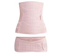 WANYI 4-patch Postpartum Belly Wrap with Pelvis Belt 2 in 1 C-Section Recovery Belt No rolled Post Partum Support Recovery Belly/Waist/Pelvis Belt for Normal Birth/Caesarean Section(Pink,L)