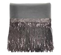 WANYI 5 Yard 20CM Wide Sequin Fringe Trim Lace Sequins Tassel Trim Metallic Fringe Trimming with Leaf Shape Embellishment for DIY Sewing, Dresses, Jacket, Hats, Bags, Home Decor (Grey)