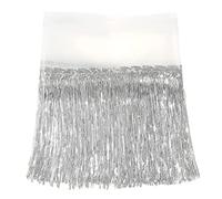 WANYI 5 Yard 20CM Wide Sequin Fringe Trim Lace Sequins Tassel Trim Metallic Fringe Trimming with Leaf Shape Embellishment for DIY Sewing, Dresses, Jacket, Hats, Bags, Home Decor (Silver)