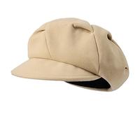 WANYI Beret Hat Women French Beret Vintage Ladies Baker Boy Hat Fashion Winter Newsboy Cap with Brim for Spring/Autumn/Winter (Beige)