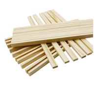 WANYI Pack of 100 Wooden Slats, Wooden Sticks DIY Wooden Slats 200 x 10 x 5 mm Square Wood for Crafts Projects
