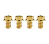 Wanyifa Titanium Bolt M7 10 15 20 25 30 35 40 45 50mm Hex Small Flange Head for Motorcycle Modification Pack of 4 (Gold, M7x10mm)