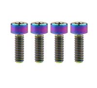 Wanyifa Titanium Cap Allen Socket Head Bolts M4 10 12 15mm Screw Pack of 4 (M4x12mm, Multicolored)