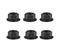 Wanyifa Titanium DIN6923 M5 M6 M8 M10 M12 M14 M16 Hex Flange Nuts pack of 6 (M10 Pitch 1.5mm, Black)