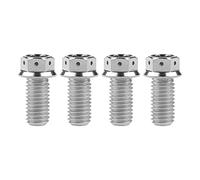 Wanyifa Titanium Flange Hex Head Bolt M10 20 25 30 35 40 45 50 55 60 65 70 75 80 85 90mm Screws Pack of 4 (M10x20mm Pitch 1.25mm, Silver)