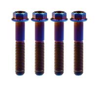 Wanyifa Titanium Hex Small Flange Head Bolt M8 15 20 25 30 35 40 45 50 55 60 65mm x1.25mm Pack of 4 (M8x40mm, Fire Blue)
