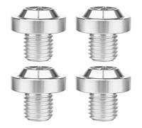 Wanyifa Titanium M10 10 15 20 25 30 35 40 45 50 55 60 mm Torx Head Bolt Screw Pack of 4 (M10x10mm Pitch 1.25mm, Silver)