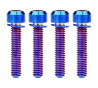 Wanyifa Titanium M6 16 18 20 30 35mm Allen Hex Bolts with Washers Screw Pack for 4 (M6x30mm, Burnt Blue)