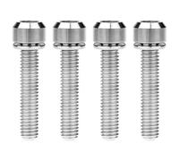Wanyifa Titanium M6 16 18 20 30 35mm Allen Hex Bolts with Washers Screw Pack for 4 (M6x30mm, Silver)