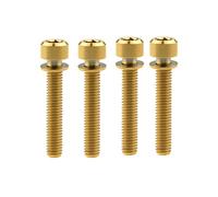 Wanyifa Titanium M6 16 18 20 35mm Allen Hex Bolts with Washers Screw Pack for 4 (M6X35mm, Gold)
