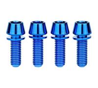 Wanyifa Titanium M6 18mm Hex Tapered Head for Bicycle Crank Brake Fixed Upgrade Screw Pack of 4 (Blue)