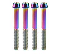 Wanyifa Titanium Ti M6 x 10 16 18 20 25 30 35 40 45 50 55 60 65mm Allen Hex Screw Socket Cap Tapered Bolt pack of 4 (M6X60mm, Rainbow)
